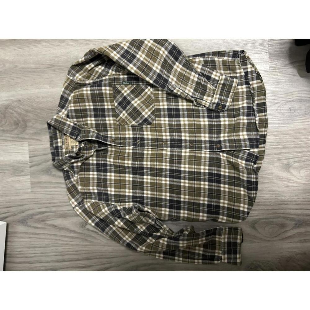 Men's Tall Pines Woolrich Plaid Flannel Shirt Medium Barn Outdoor Classic Relax